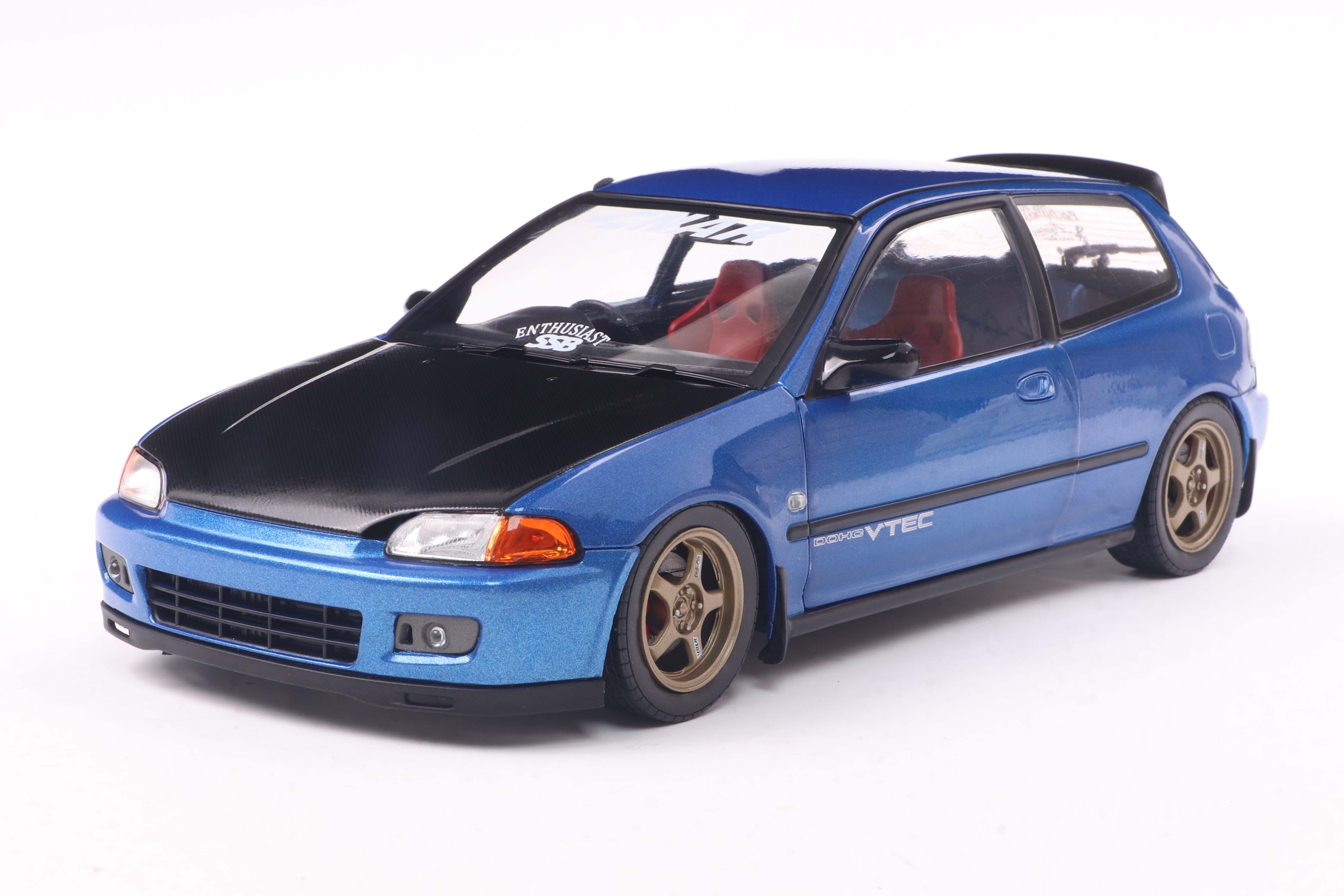 Solido 1:18 Diecast - 1992 Honda Civic (EG6) Solido Works , Blue/Black - S1810406