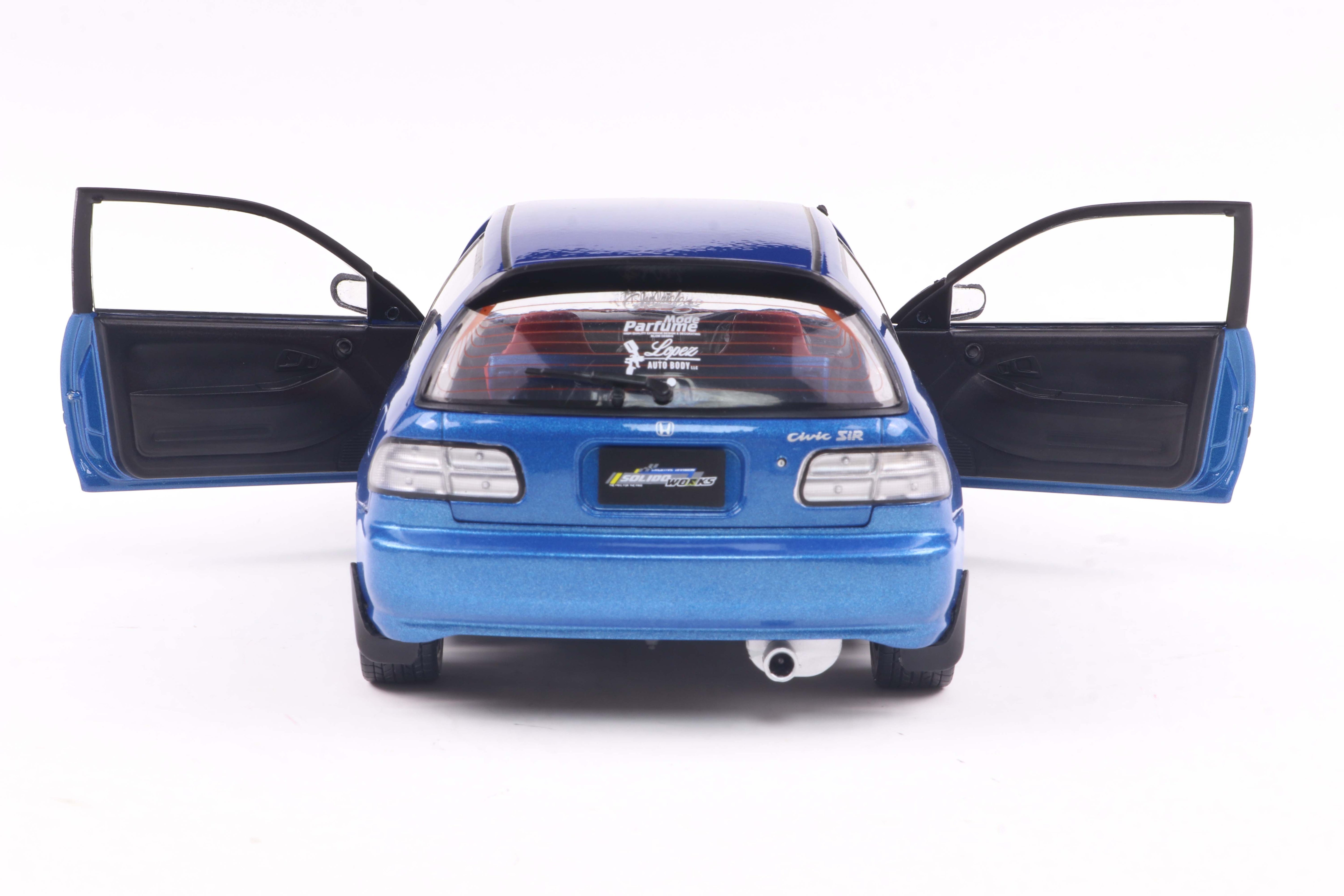 Solido 1:18 Diecast - 1992 Honda Civic (EG6) Solido Works , Blue/Black - S1810406