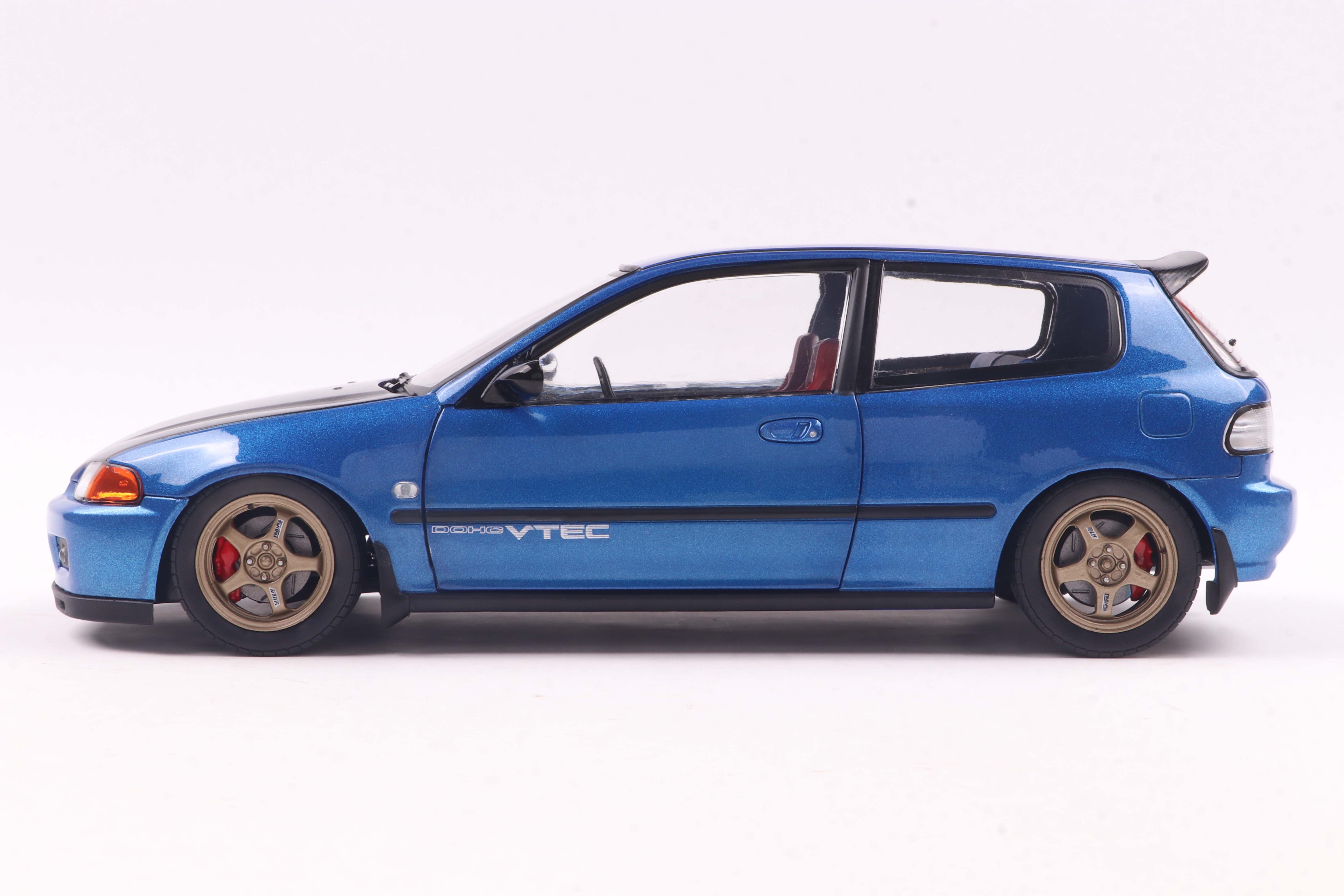 Solido 1:18 Diecast - 1992 Honda Civic (EG6) Solido Works , Blue/Black - S1810406