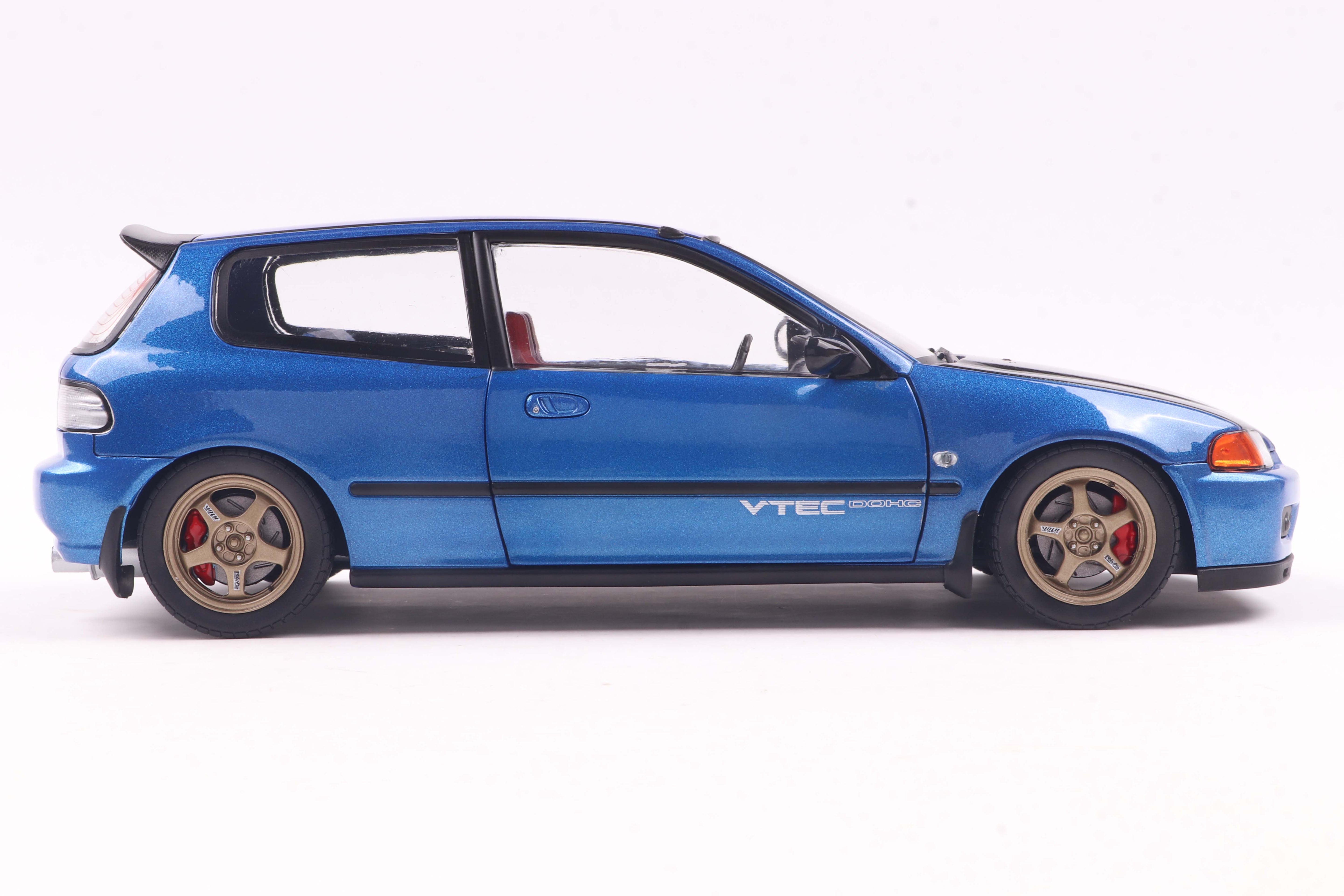 Solido 1:18 Diecast - 1992 Honda Civic (EG6) Solido Works , Blue/Black - S1810406