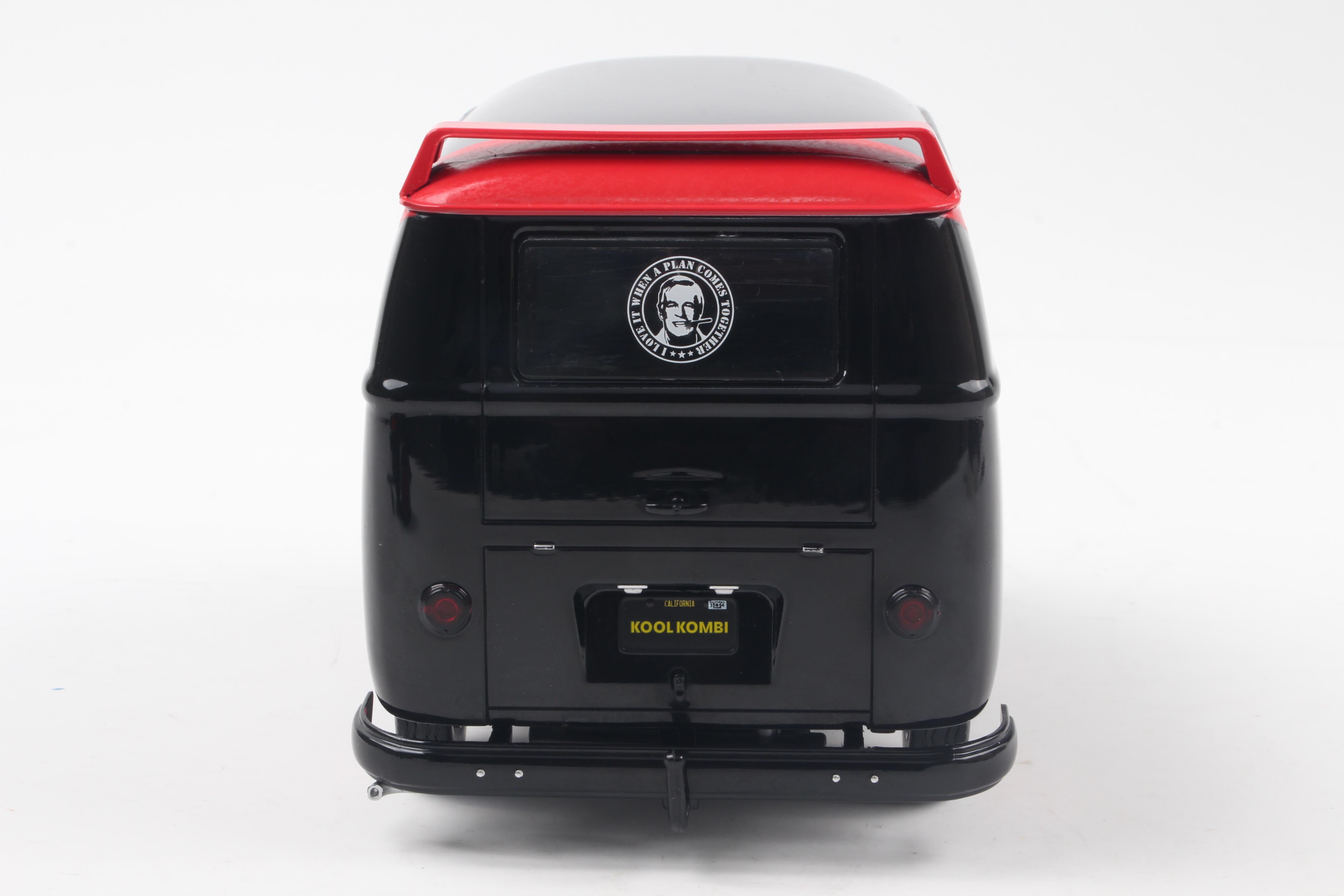 Solido 1:18 Diecast - 1950 Volkswagen T1 Cool Kombi Sport with Trailer - A Team, Black/Silver - S1810903