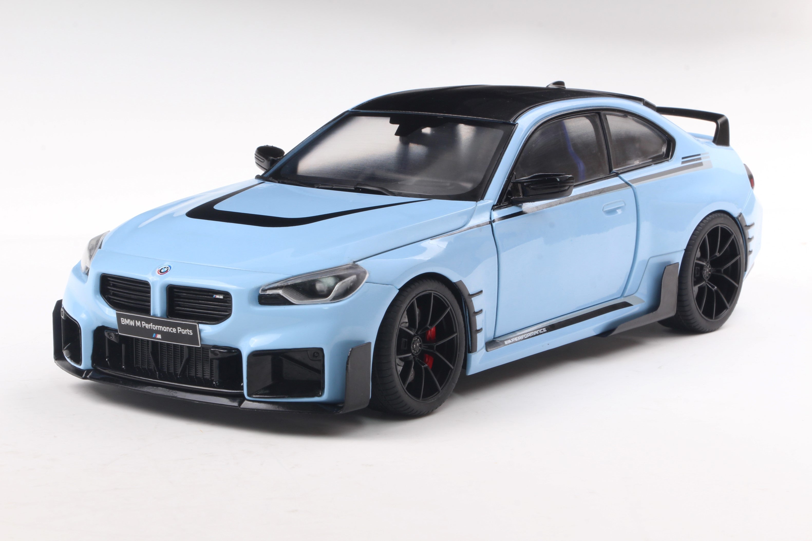 Solido 1:18 Diecast - 2024 BMW 2 Series M-Performance Parts (G87), Light Blue/Black - S1812901