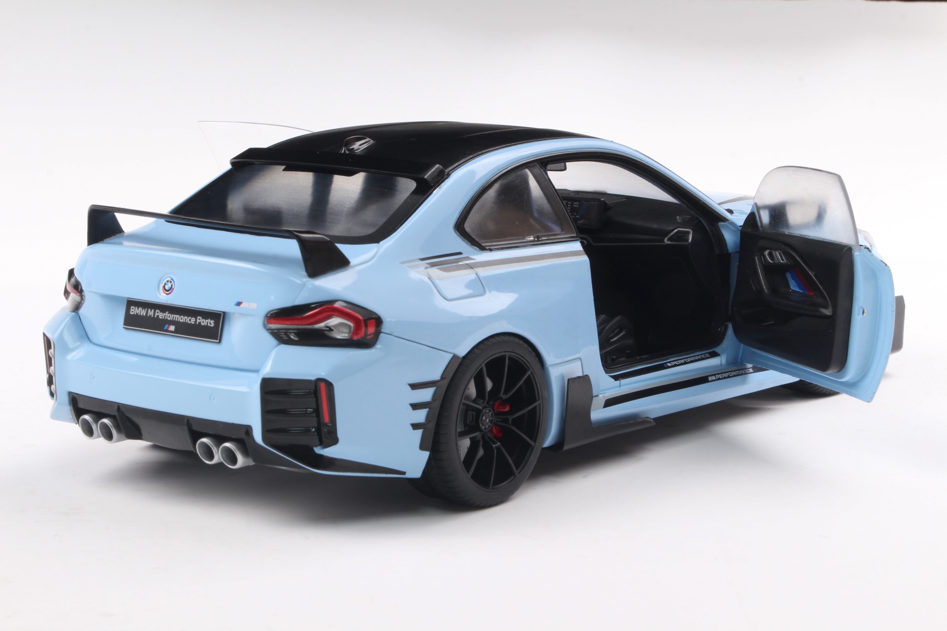 Solido 1:18 Diecast - 2024 BMW 2 Series M-Performance Parts (G87), Light Blue/Black - S1812901