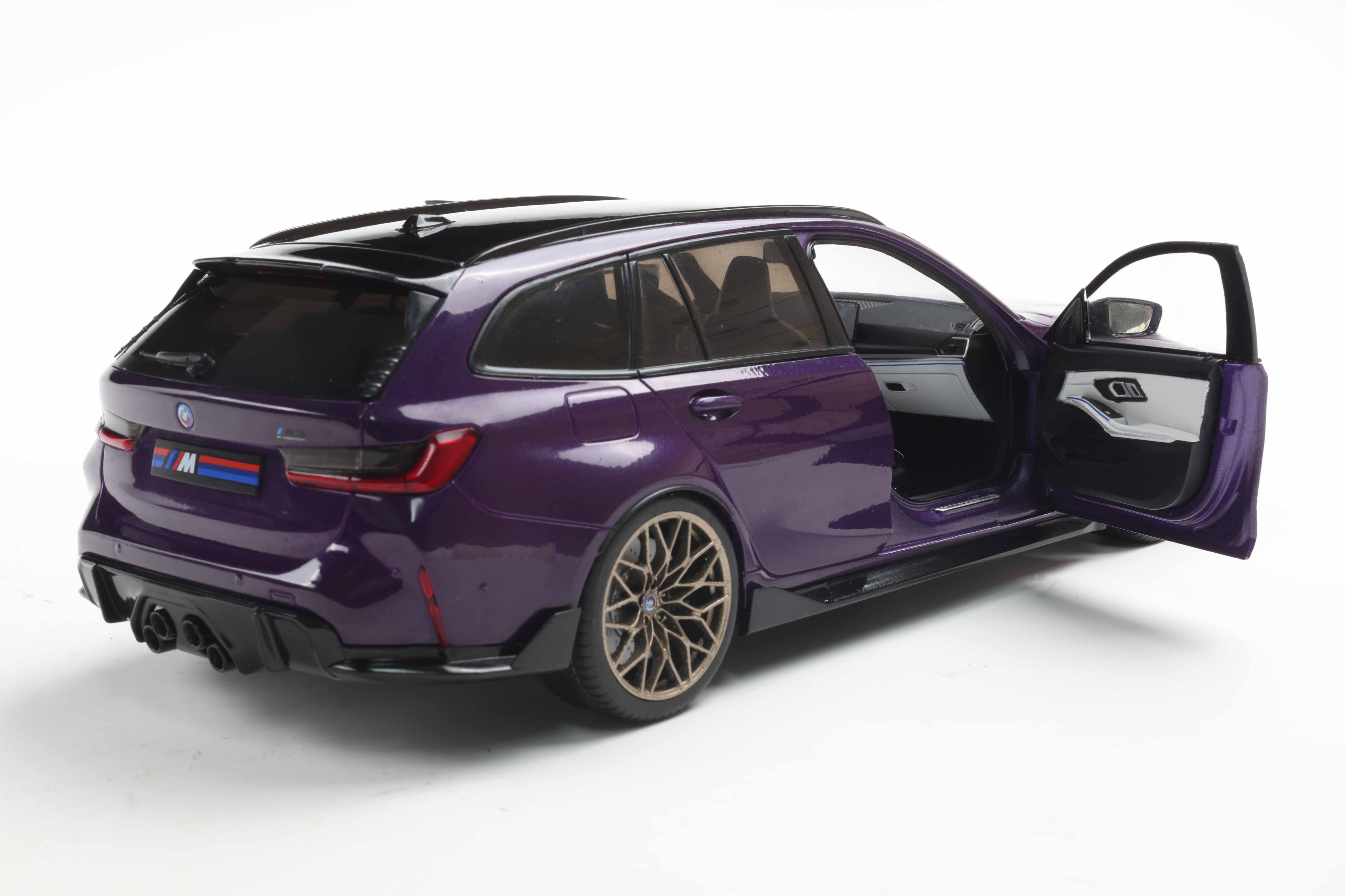 SOLIDO 1:18 Scale - BMW M3 (G81) Touring w/Performance Parts, Twilight Purple Pearl Metallic 2024 - S1813701