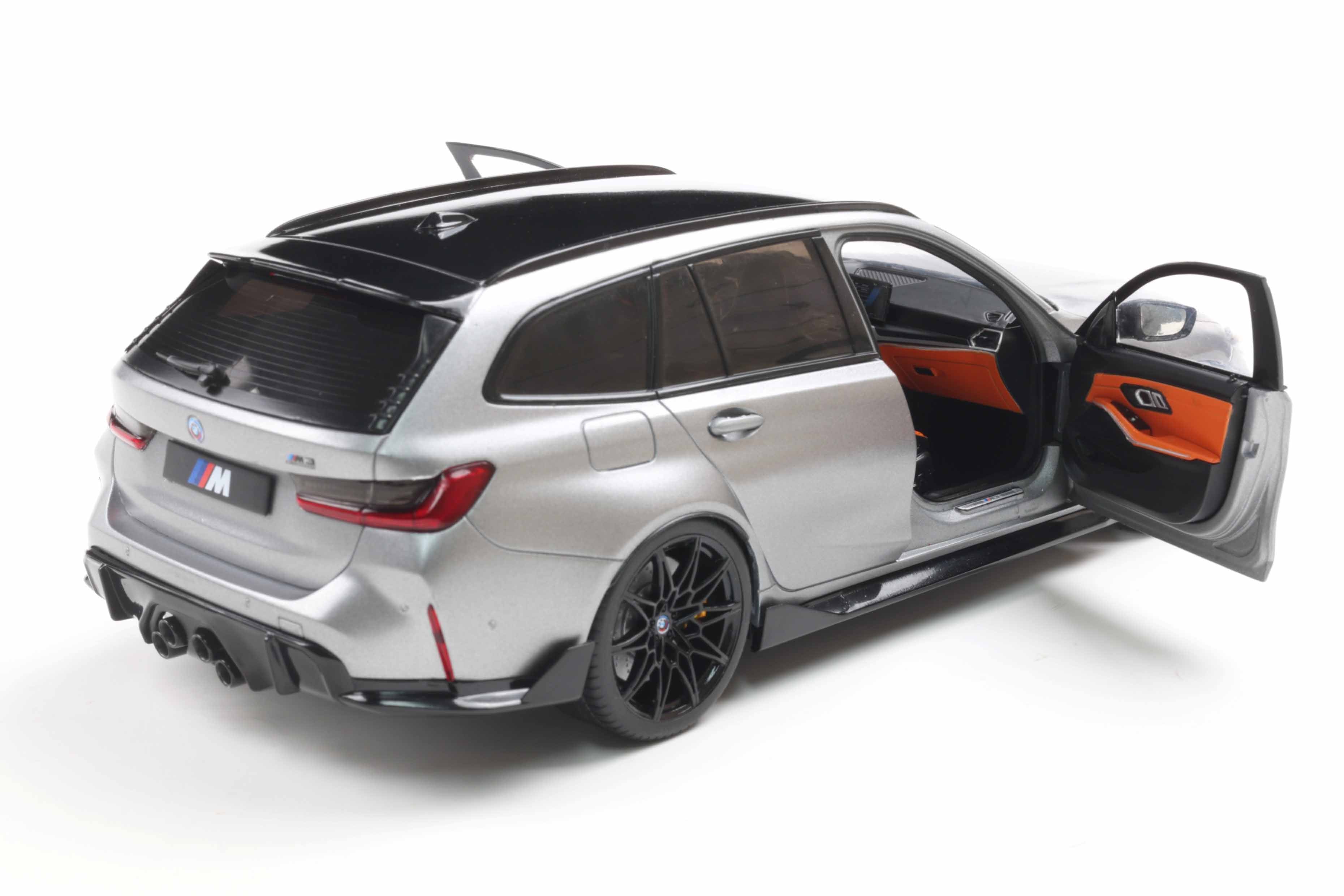 SOLIDO 1:18 Scale - 2024 BMW M3 (G81) Touring w/Performance Parts, Frozen Pure Grey Metallic - S1813702