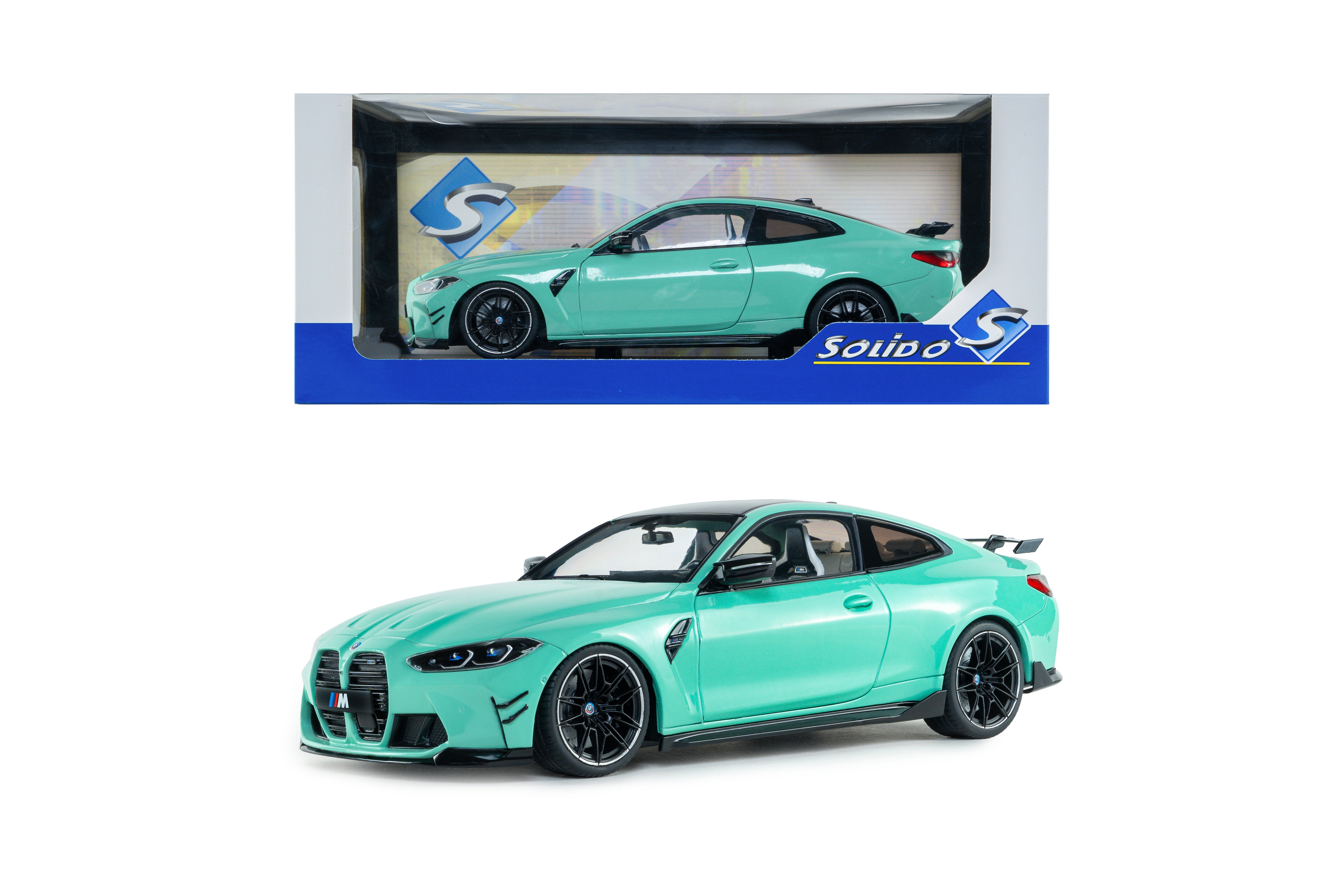 SOLIDO 1:18 Scale - 2024 BMW M4 Competition w/Performance Parts, Mint Green - S1814501
