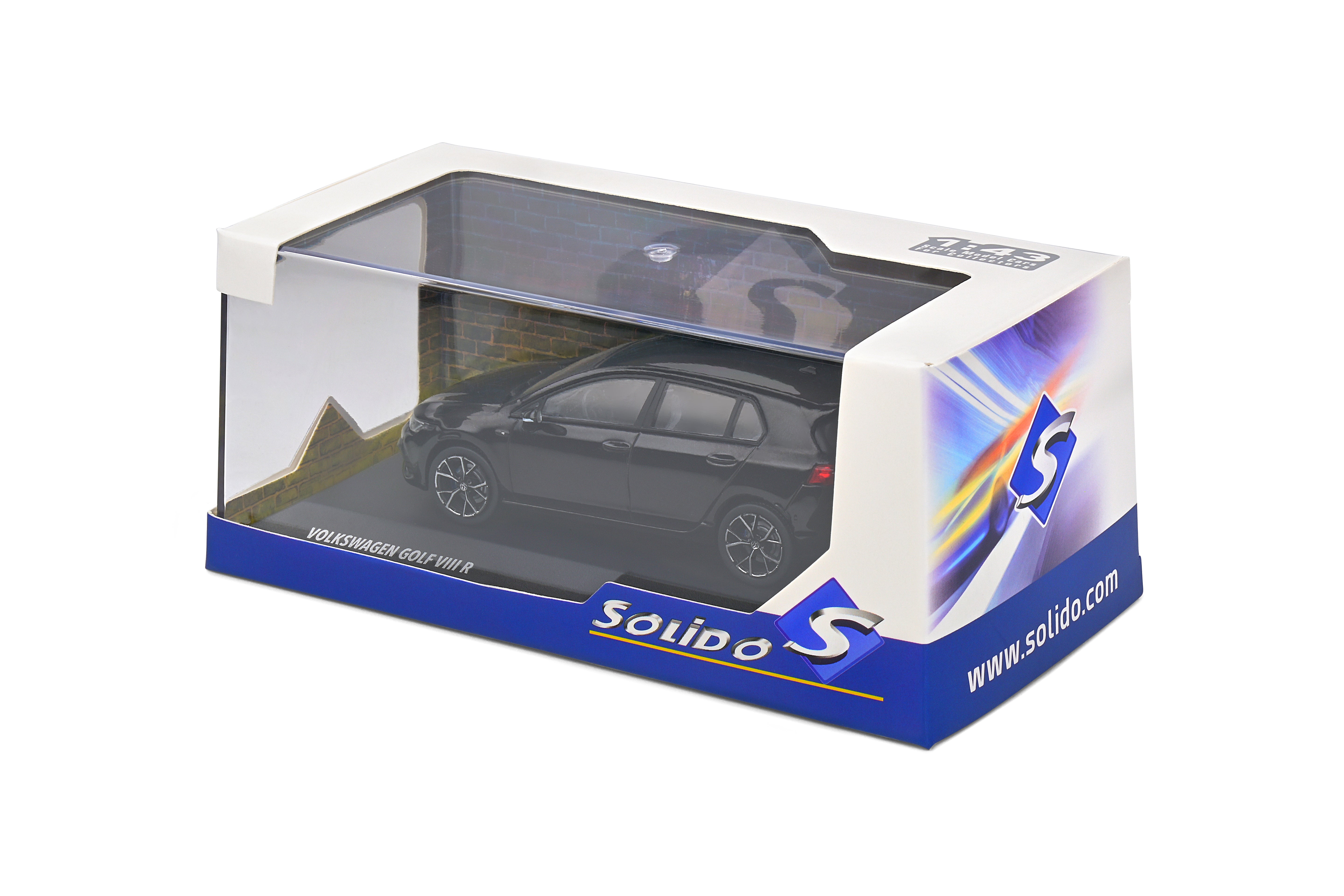 Solido 1:43 Scale, 2022 Volkswagen Golf VIII R, Black - 4311803