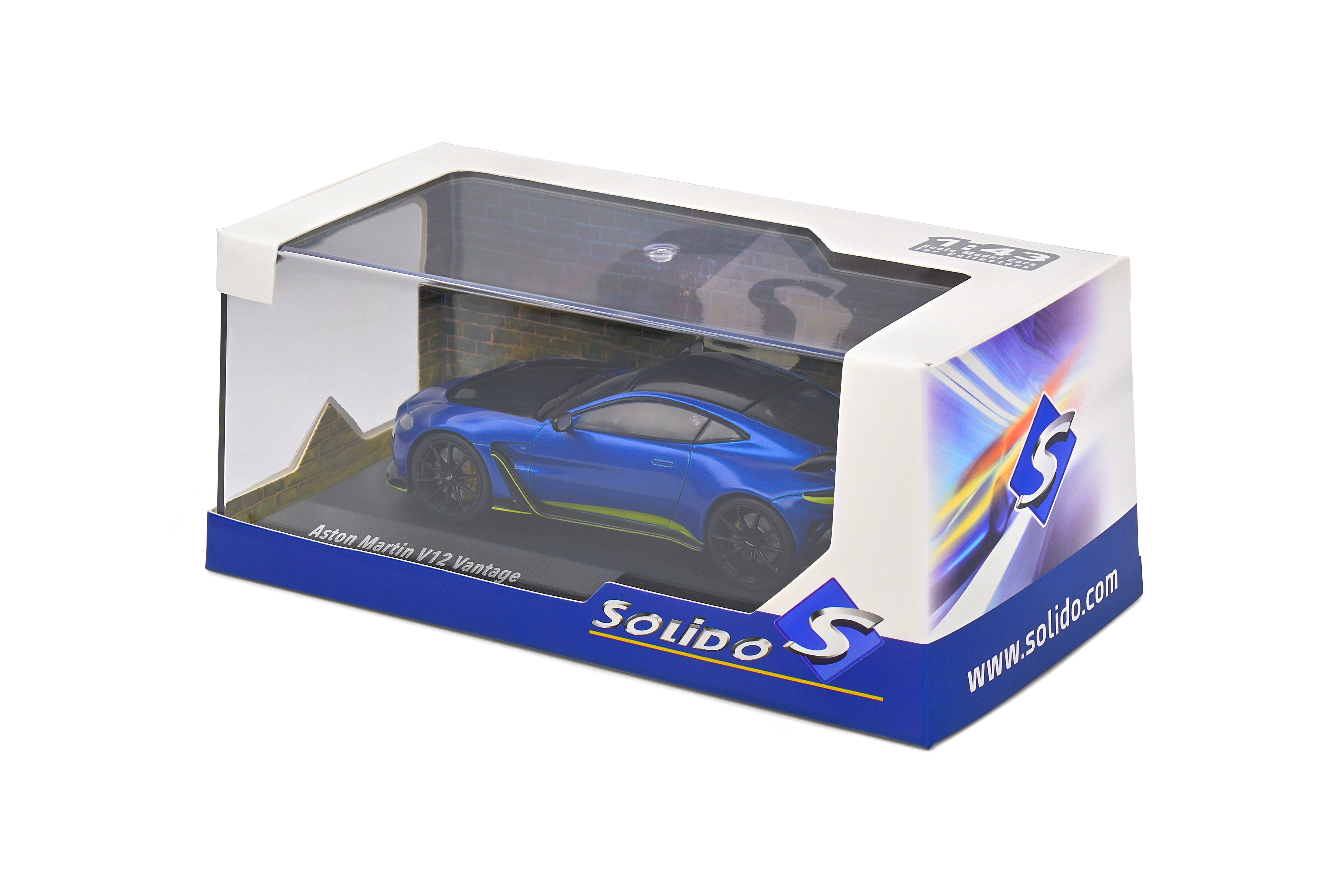 Solido 1:43 Scale, 2023 Aston Martin Vantage V12, Blue - S4314103