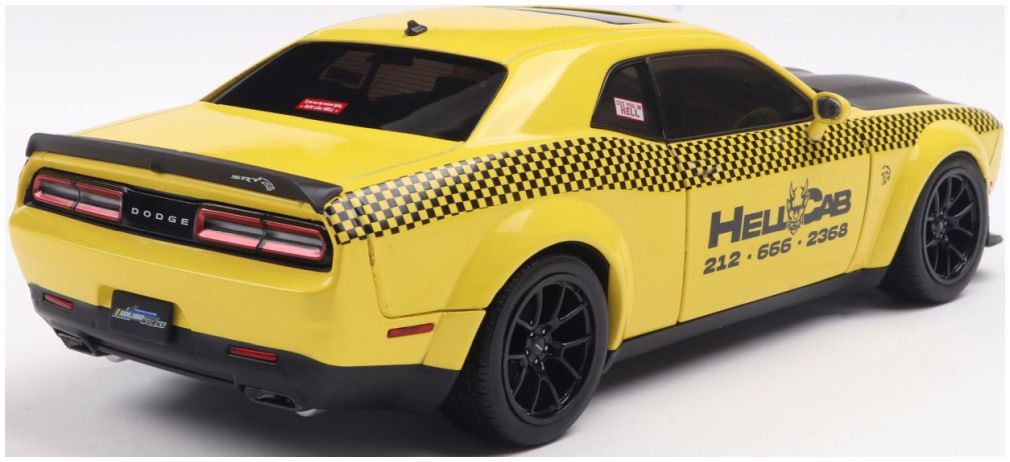 SOLIDO 1:18 Scale Diecast Model Car - 2023 DODGE CHALLENGER SRT HELLCAT REDEYE WIDEBODY NYC HELLCAB - Yellow/Black - S1805716