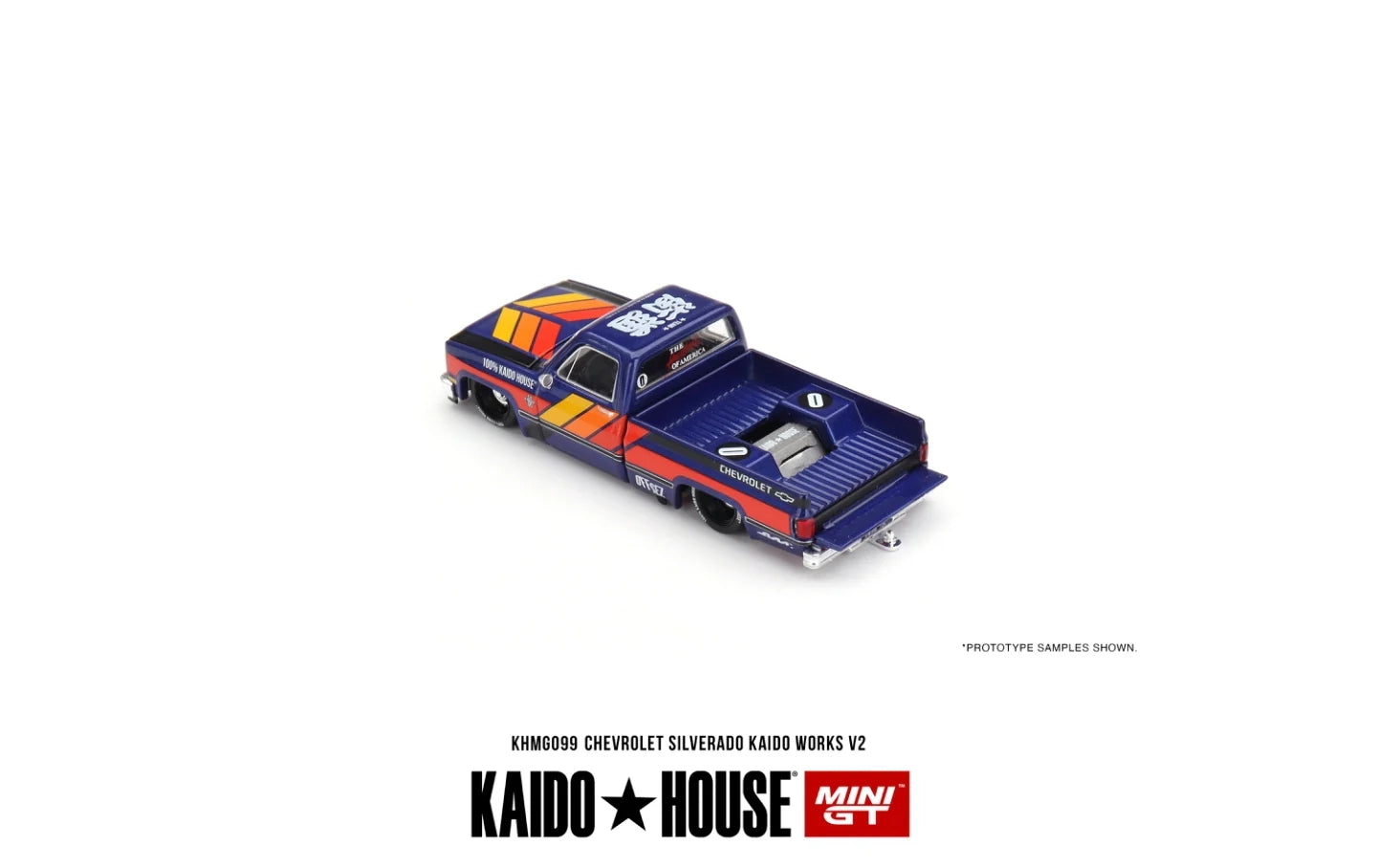 Mini GT 1:64 Kaido House Chevrolet Silverado Pick Up V2, Blue - KHMG099