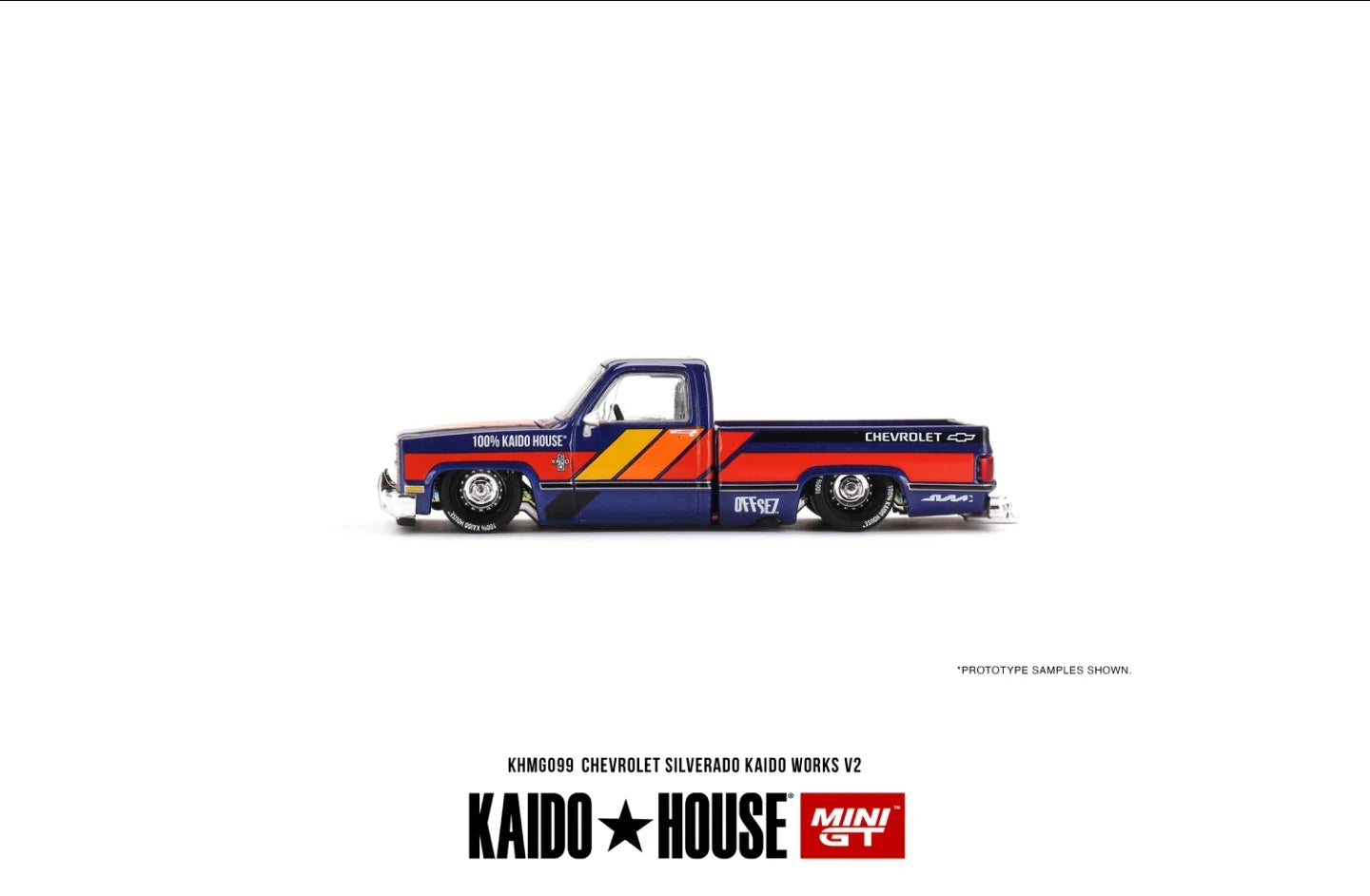 Mini GT 1:64 Kaido House Chevrolet Silverado Pick Up V2, Blue - KHMG099