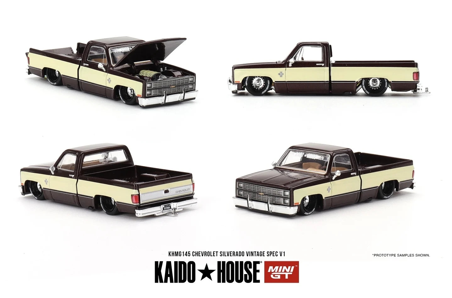 Mini GT 1:64 Kaido House 1980 Chevrolet Silverado Pick Up Vintage Spec