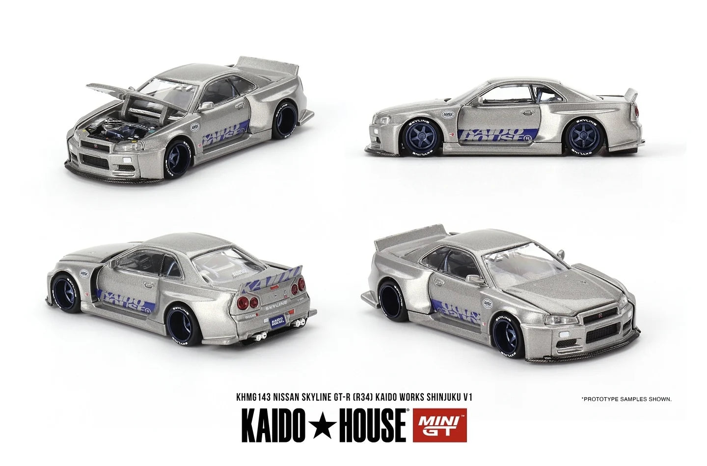 Mini Gt Kaido House 1:64 Nissan Skyline GT-R (R34) Shinjuku V1 - KHMG143