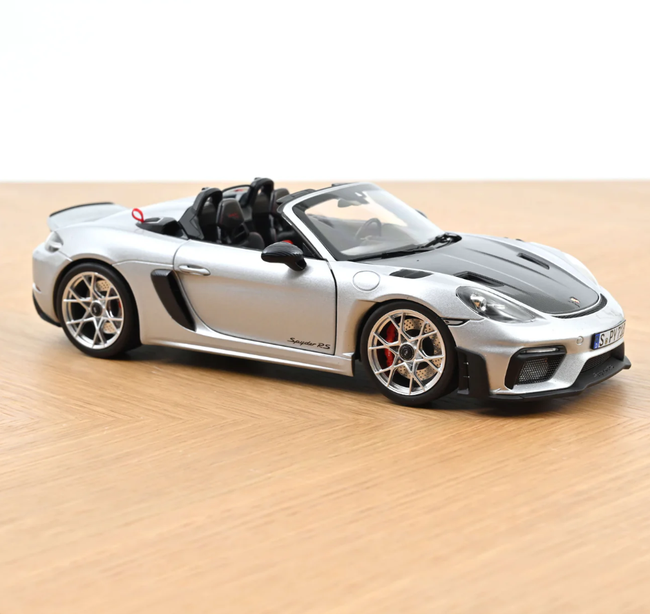 NoRev 1:18 2023 PORSCHE - 718 (982) SPIDER RS Weissach Package, Silver Metallic - 187270