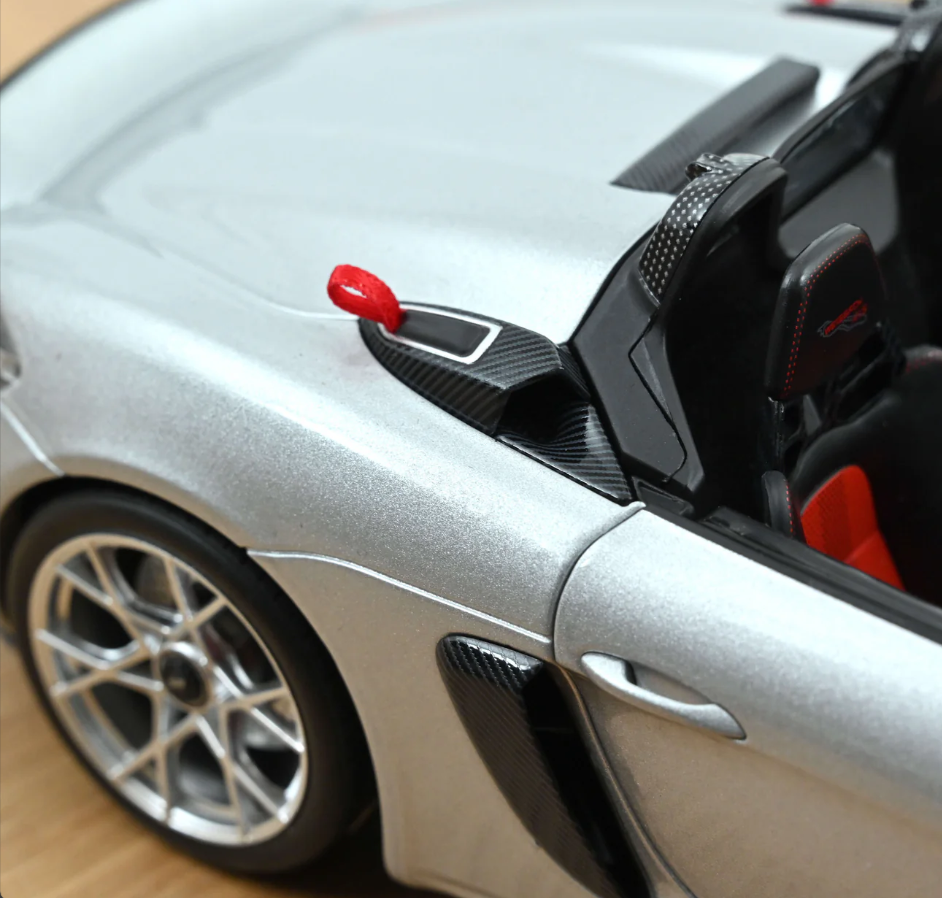 NoRev 1:18 2023 PORSCHE - 718 (982) SPIDER RS Weissach Package, Silver Metallic - 187270