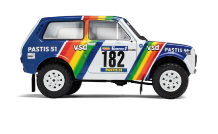 SOLIDO 1:18 Scale Diecast, Lada Niva White #182 Jabouille/Sardou Paris-Dakar 1984 - 1807305