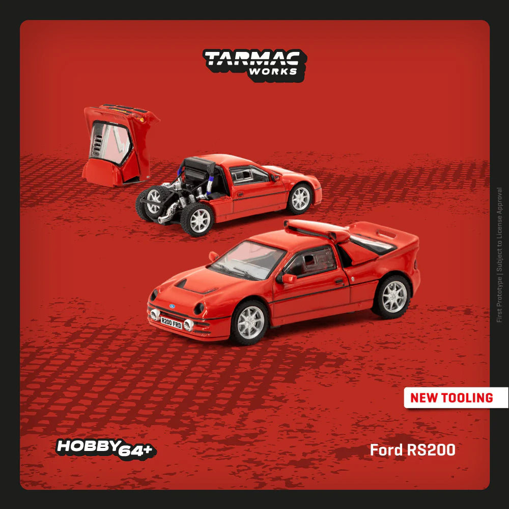TARMAC WORKS 1:64 - FORD RS200 - RED