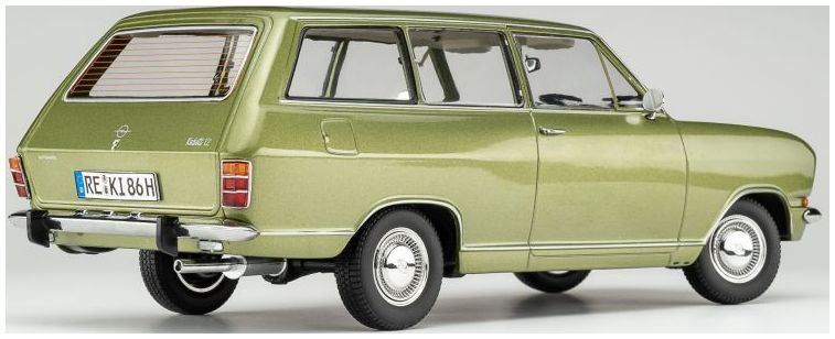 Touring Modelcars 1:18 Scale Diecast - 1972 Opel Kadett B Caravan, Lemon Green Metallic - 18048100