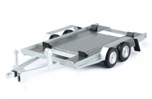 IXO 1:18 DIECAST TWIN 2 AXLE AUTOTRAILER/RALLY CAR TRAILER SILVER TRL005-18