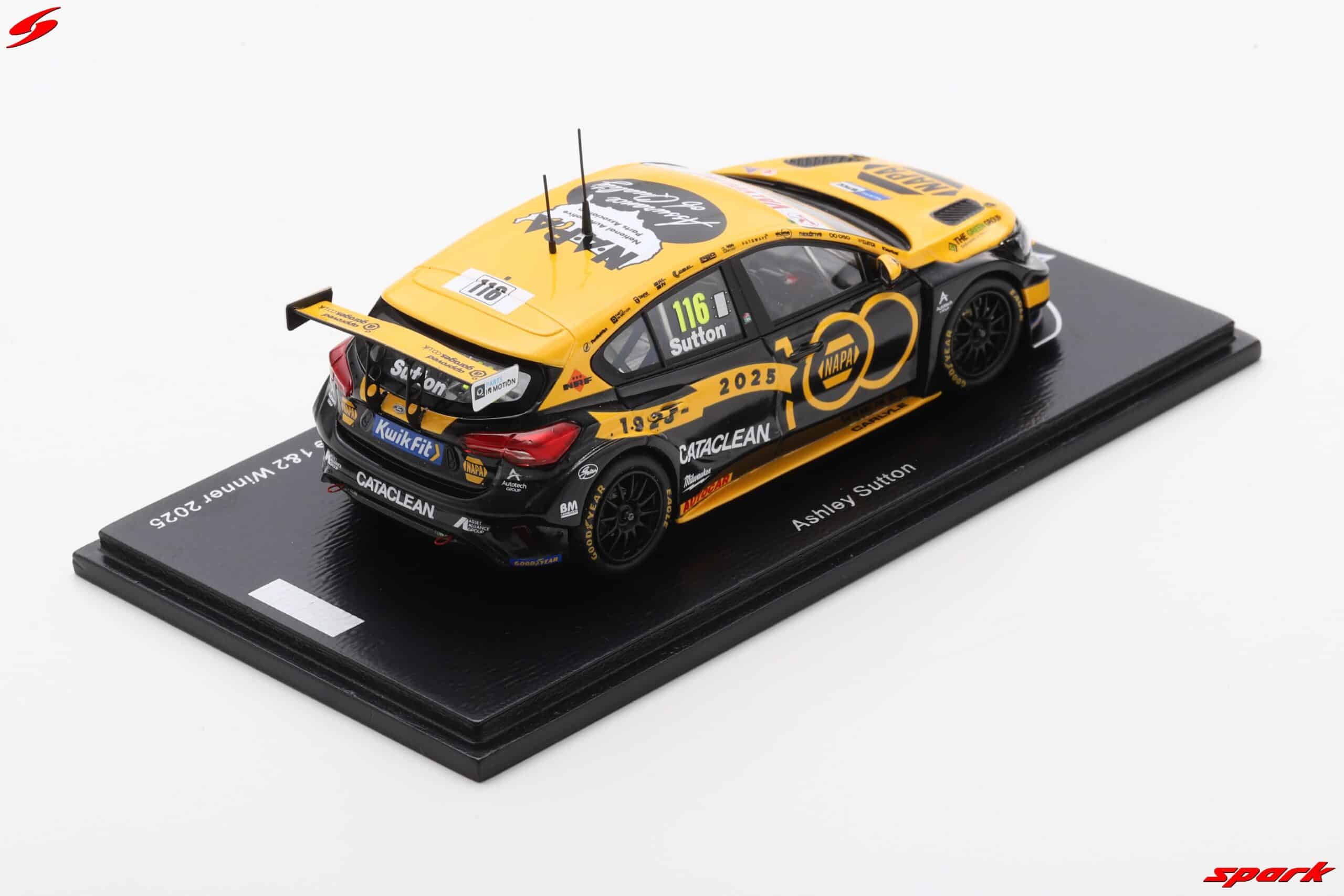 Spark 1:43 Resin – Ford Focus ST NAPA Racing No.116 Ashley Sutton BTCC – Thruxton Race 2 Winner – 100 Years of NAPA – Limited Edition