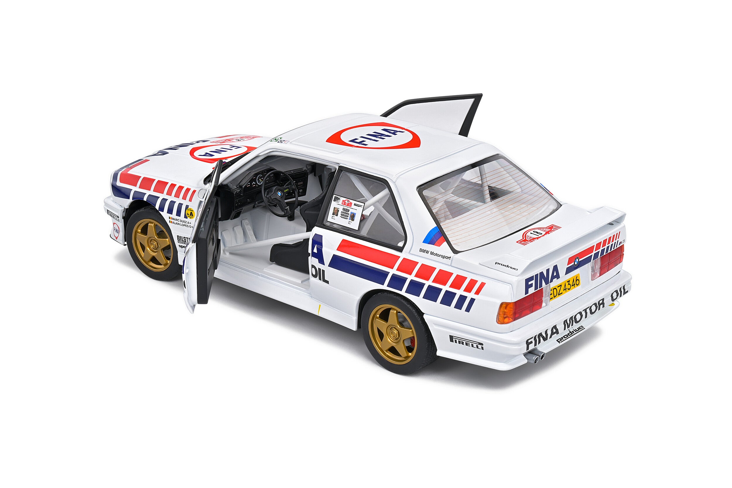 SOLIDO 1:18 Scale Diecast Model, BMW E30 M3 Monte-Carlo Rally 1989 - FINA