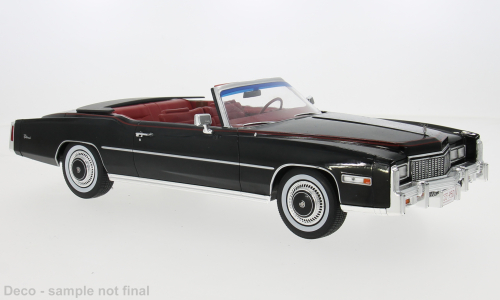 MCG 1:18 Scale Diecast Model Car - 1976 Cadillac Eldorado Convertible, Black - MCG18473