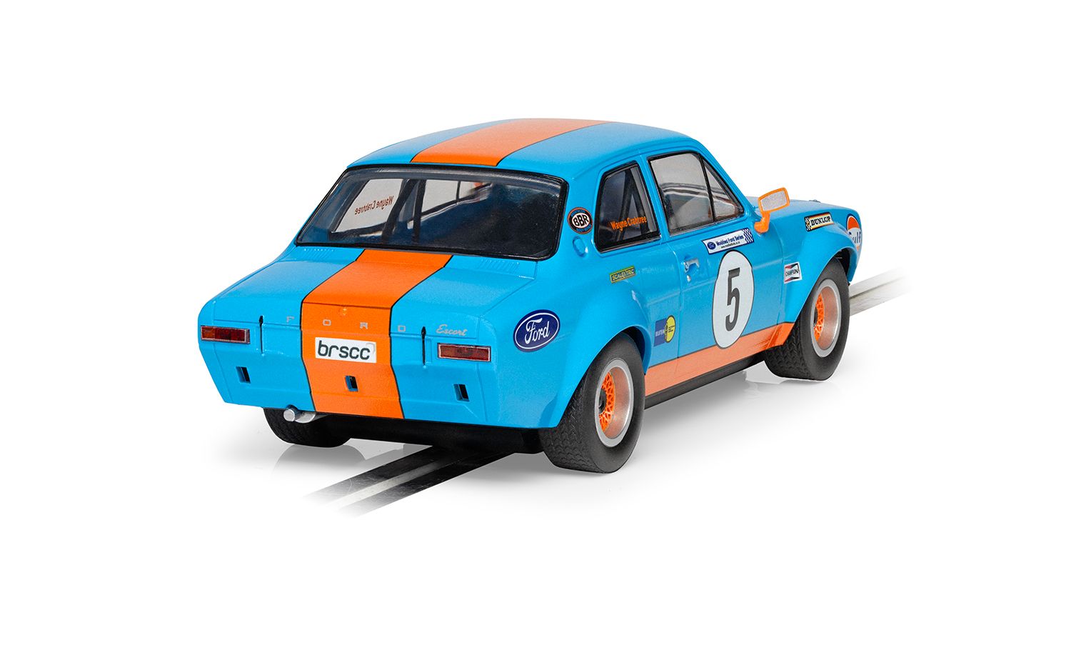 Scalextric 1:32 Scale - Ford Escort MK1 – Wayne Crabtree Modified Fords 2023 - Gulf Edition - C4530