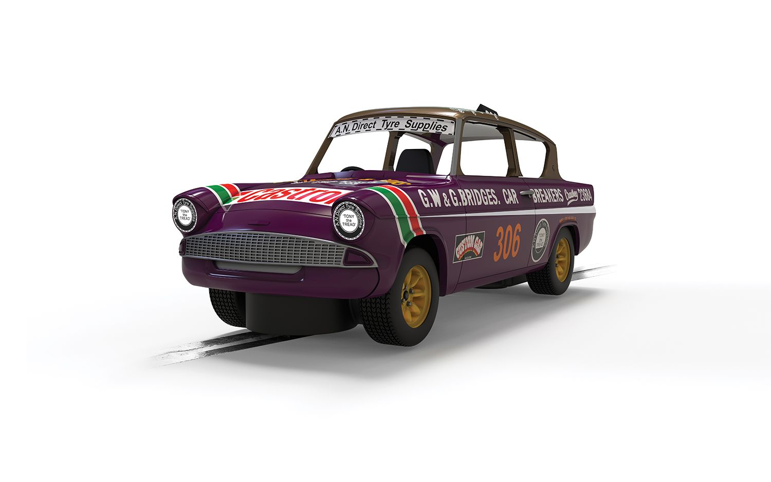 Scalextric 1:32 Scale - Ford Anglia 105e George Polley 306 - C4584