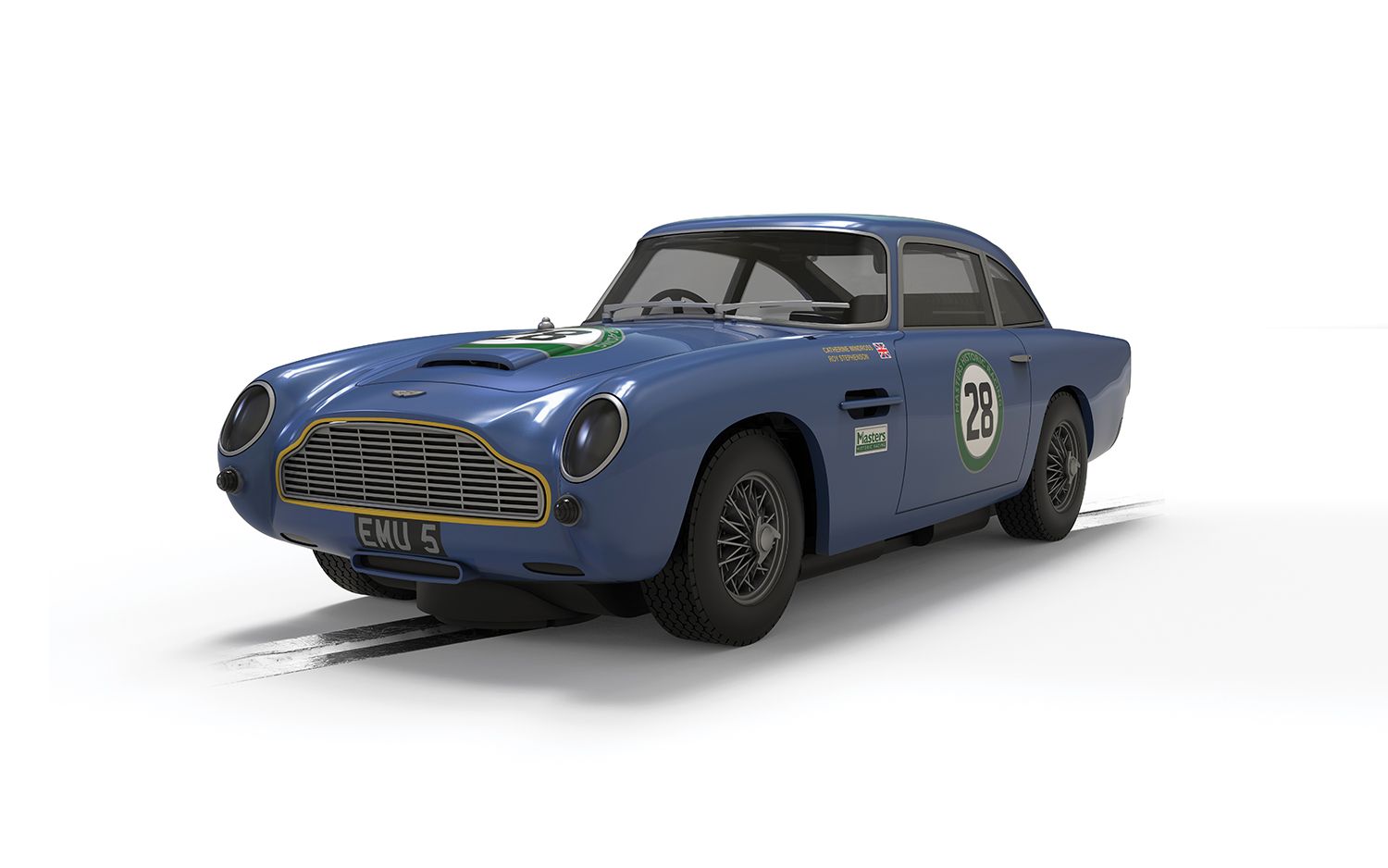 Scalextric 1:32 Scale - Aston Martin DB5 - Blue / Yellow - Historic GT Racing - C4599