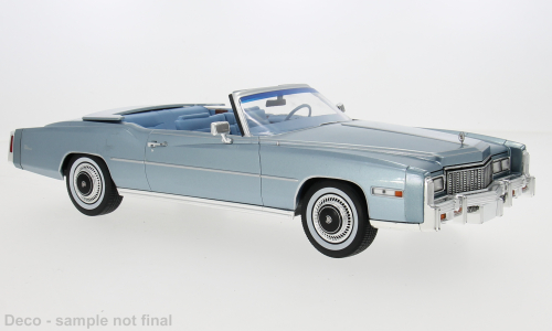MCG 1:18 Scale Diecast Model Car - 1976 Cadillac Eldorado Convertible, Blue - MCG18472