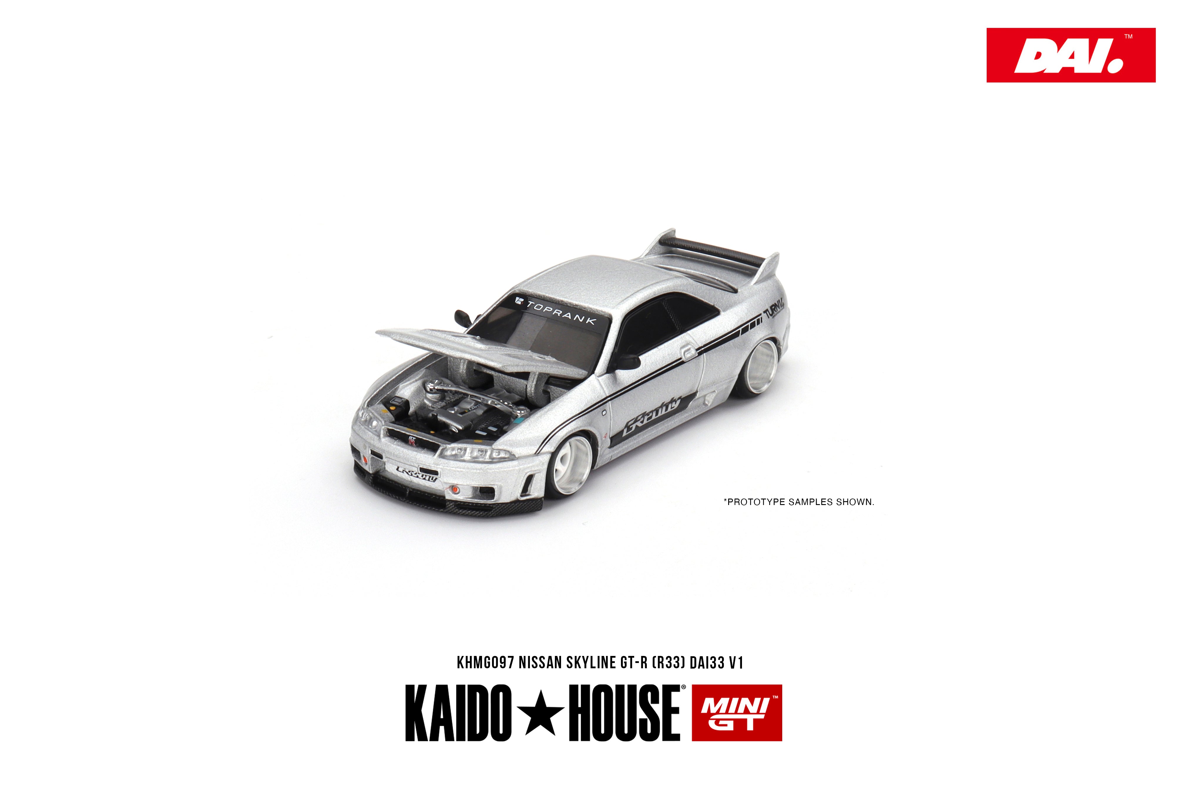 Mini Gt Kaido House 1:64 Nissan Skyline GT-R (R33) DAI33 V1, Silver - KHMG097