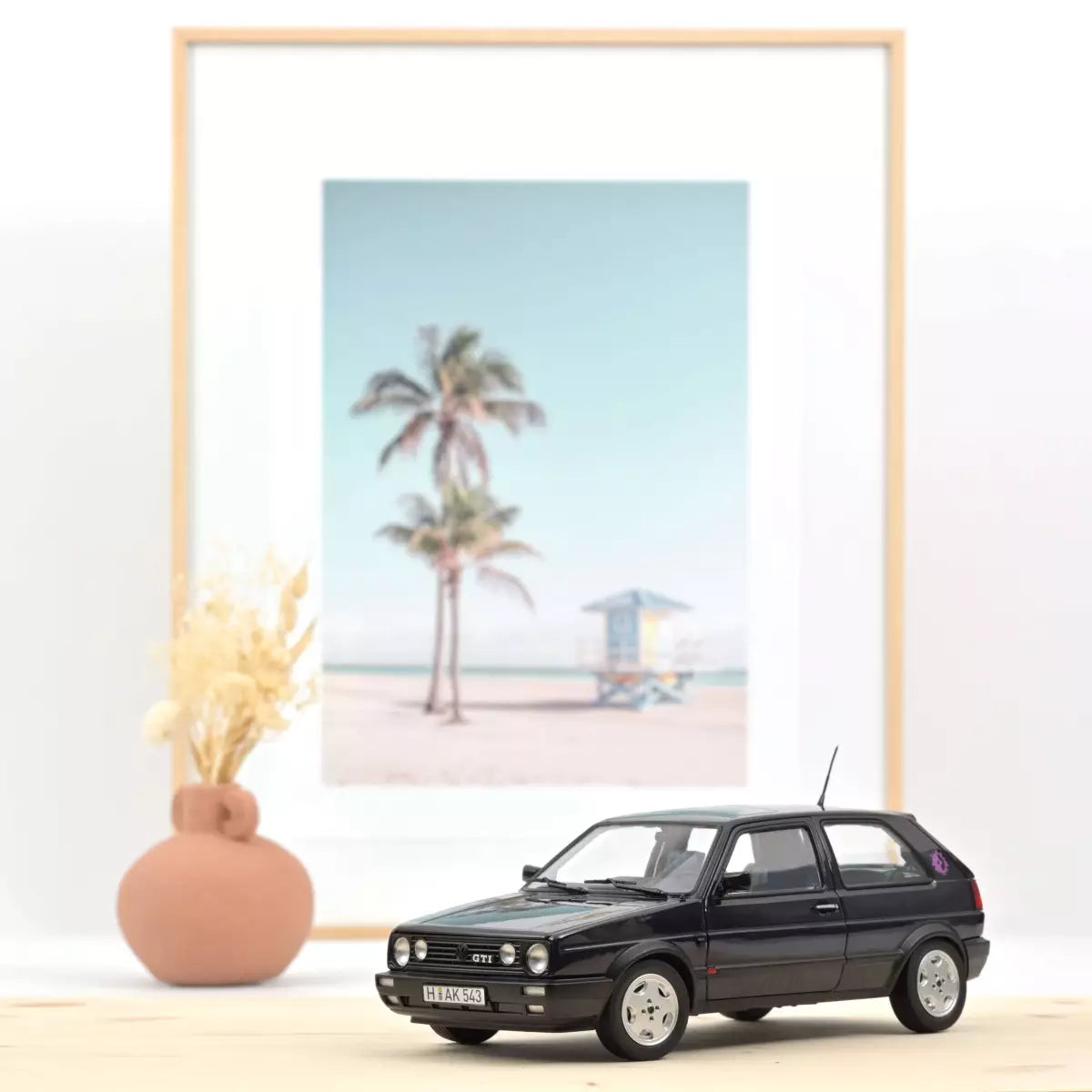 Norev 1:18 Scale Diecast Model Car - 1991 VW Volkswagen Golf Fire & Ice, Metallic Purple