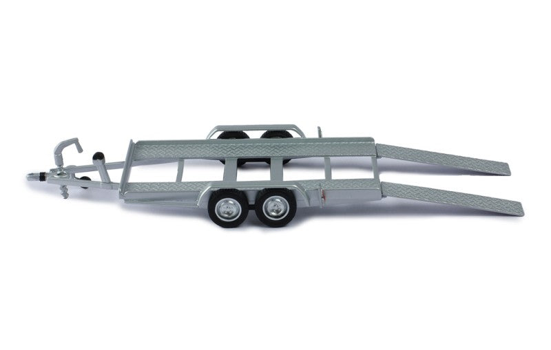 IXO 1:43 DIECAST TWIN 2 AXLE AUTOTRAILER/RALLY CAR TRAILER SILVER - TRL004S