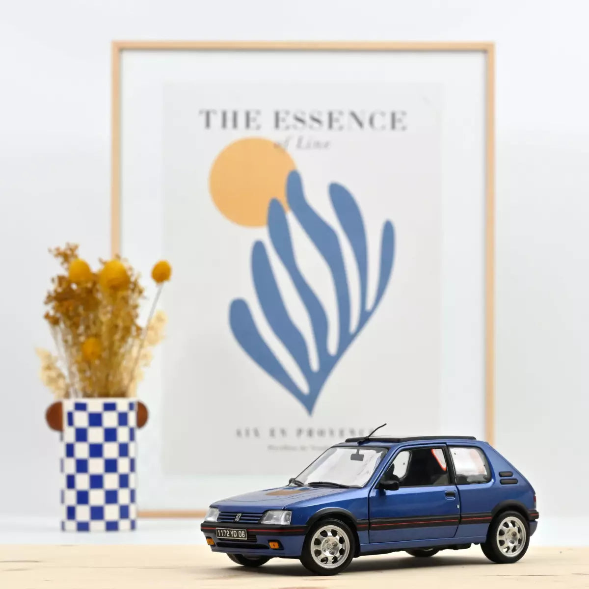 NoRev 1:18 Scale Diecast Model Car, 1988 Peugeot 205 GTi, Miami Blue