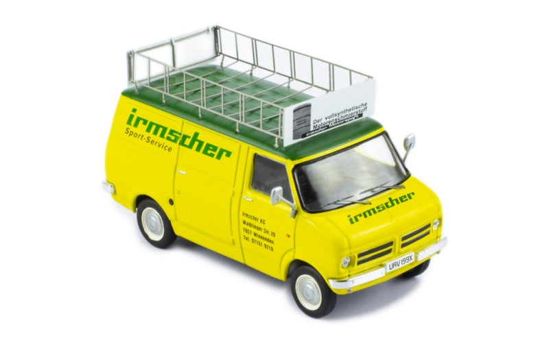 IXO 1:43 Scale Diecast - 1973 Befdord CF Blitz Rally Assistance "Team Irmscher" - Yellow - RAC419X.22