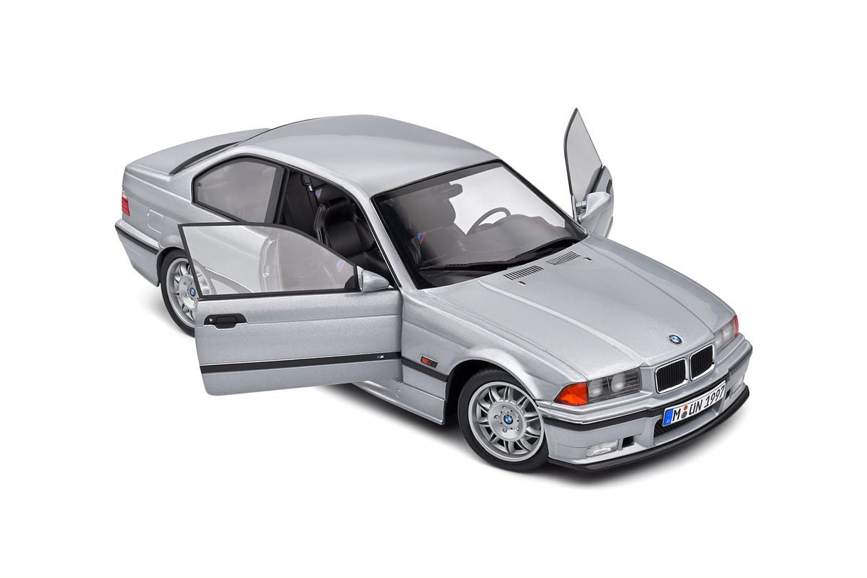 SOLIDO 1:18 Scale Diecast Model, 1990 BMW E36 M3 Coupe in Silver