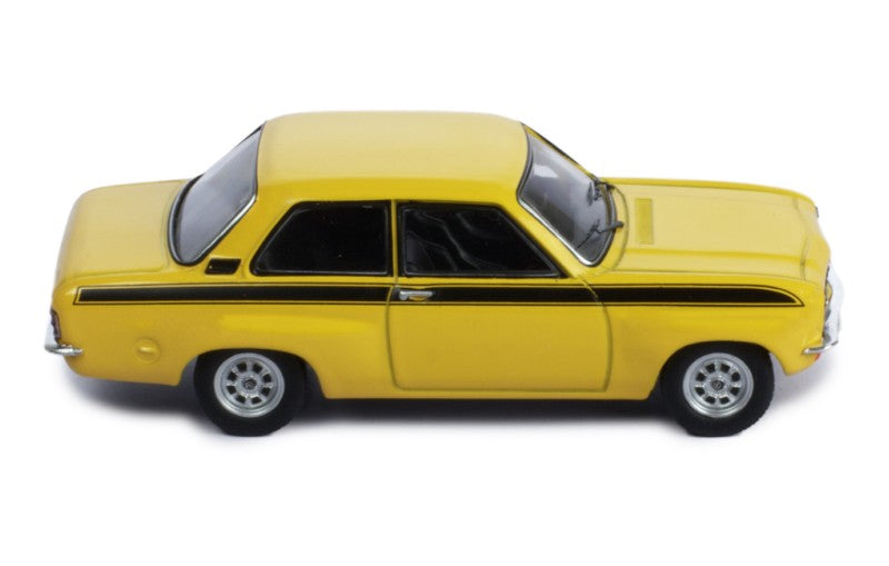 IXO 1:43 Scale Diecast - 1973 Opel Ascona A "Wide Body" - Yellow - CLC418N