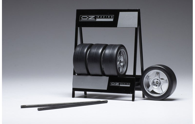 IXO 1:18 Scale OZ Crono , Silver, Set of 4 WHEELS with Tyres, Axles and Stand - IXO18SET014W