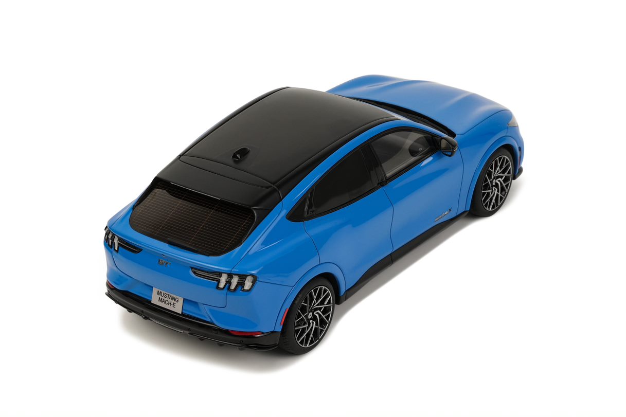 OTTO 1:18 Scale Resin Model Car - 2021 Ford Mustang Mach-E GT, Performance Grabber Blue (OT414)