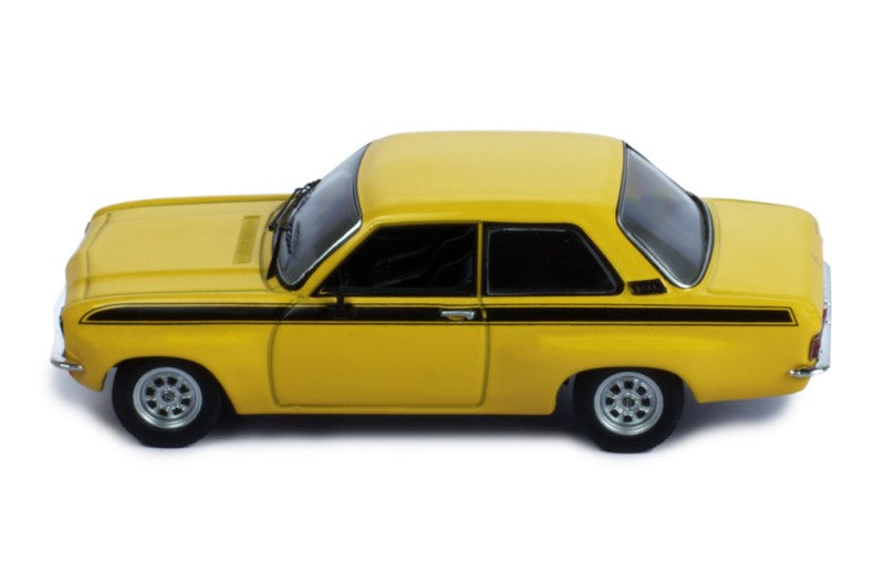 IXO 1:43 Scale Diecast - 1973 Opel Ascona A "Wide Body" - Yellow - CLC418N