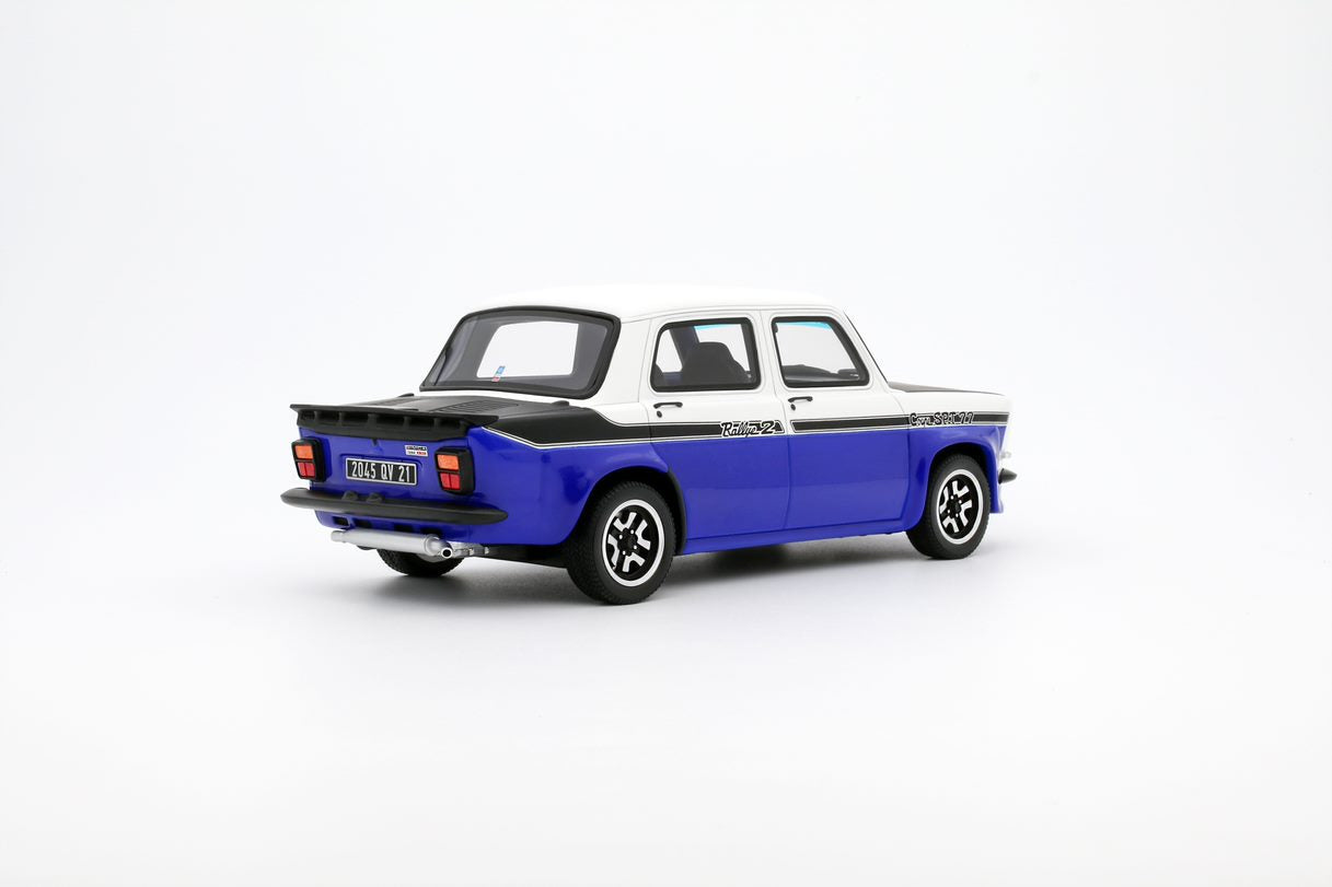 OTTO 1:18 Scale Resin Model Car - 1977 SIMCA 1000 RALLYE 2 SRT, BLUE/WHITE - (OT1063)