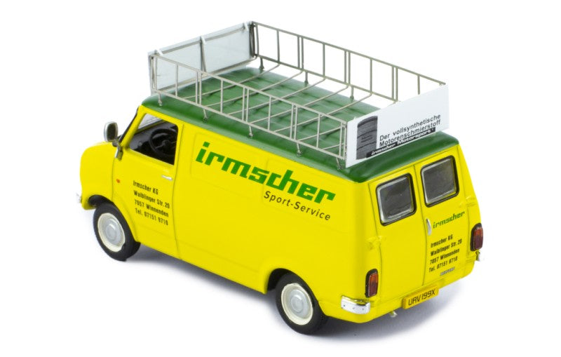 IXO 1:43 Scale Diecast - 1973 Befdord CF Blitz Rally Assistance "Team Irmscher" - Yellow - RAC419X.22