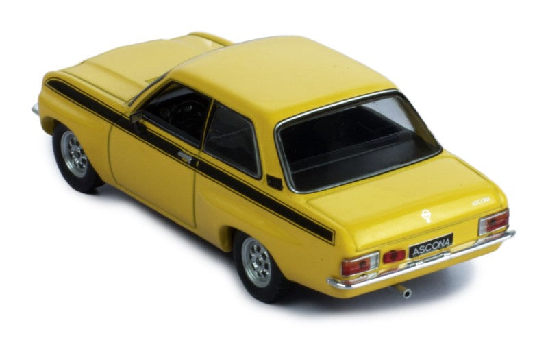 IXO 1:43 Scale Diecast - 1973 Opel Ascona A "Wide Body" - Yellow - CLC418N