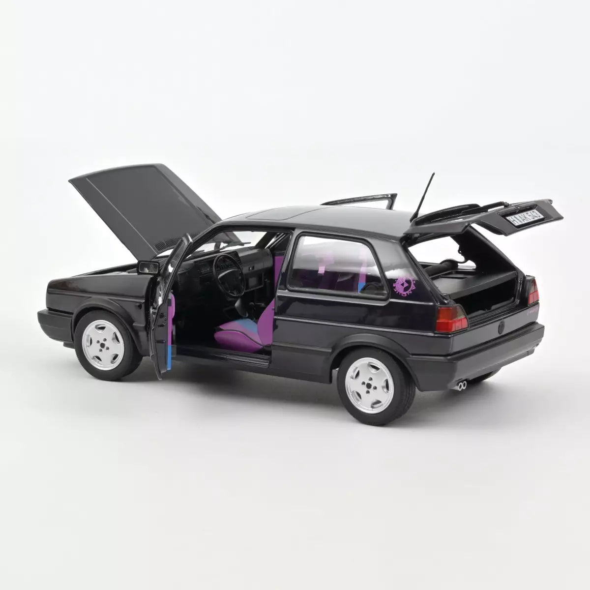 Norev 1:18 Scale Diecast Model Car - 1991 VW Volkswagen Golf Fire & Ice, Metallic Purple