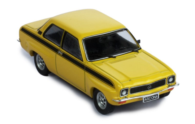 IXO 1:43 Scale Diecast - 1973 Opel Ascona A "Wide Body" - Yellow - CLC418N