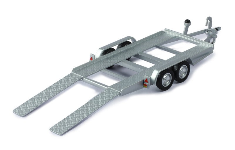 IXO 1:43 DIECAST TWIN 2 AXLE AUTOTRAILER/RALLY CAR TRAILER SILVER - TRL004S