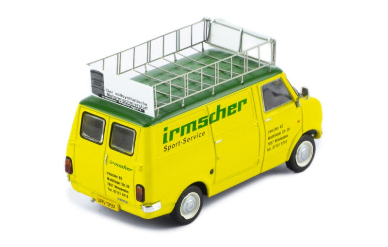 IXO 1:43 Scale Diecast - 1973 Befdord CF Blitz Rally Assistance "Team Irmscher" - Yellow - RAC419X.22