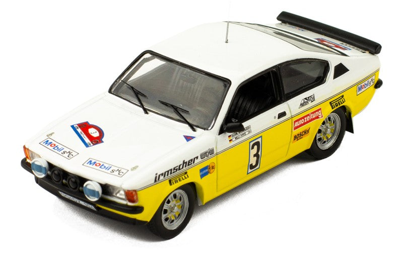 IXO 1:43 Scale Diecast Model Car - 1983 Opel Kadett Coupe GT/E Irmscher Hunsruck Rally
