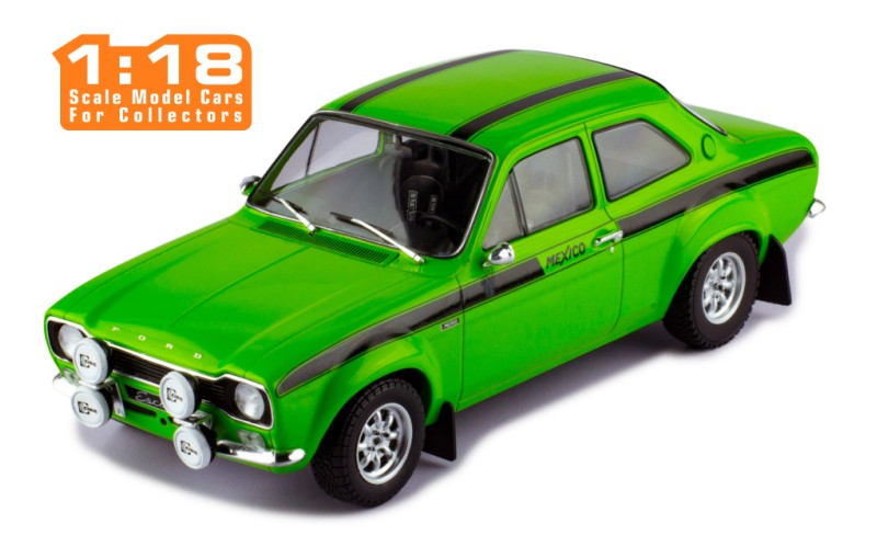 IXO 1:18 Diecast - 1974 Ford Escort MK1 RS 1600 Mexico, Green - 18CMC125.22