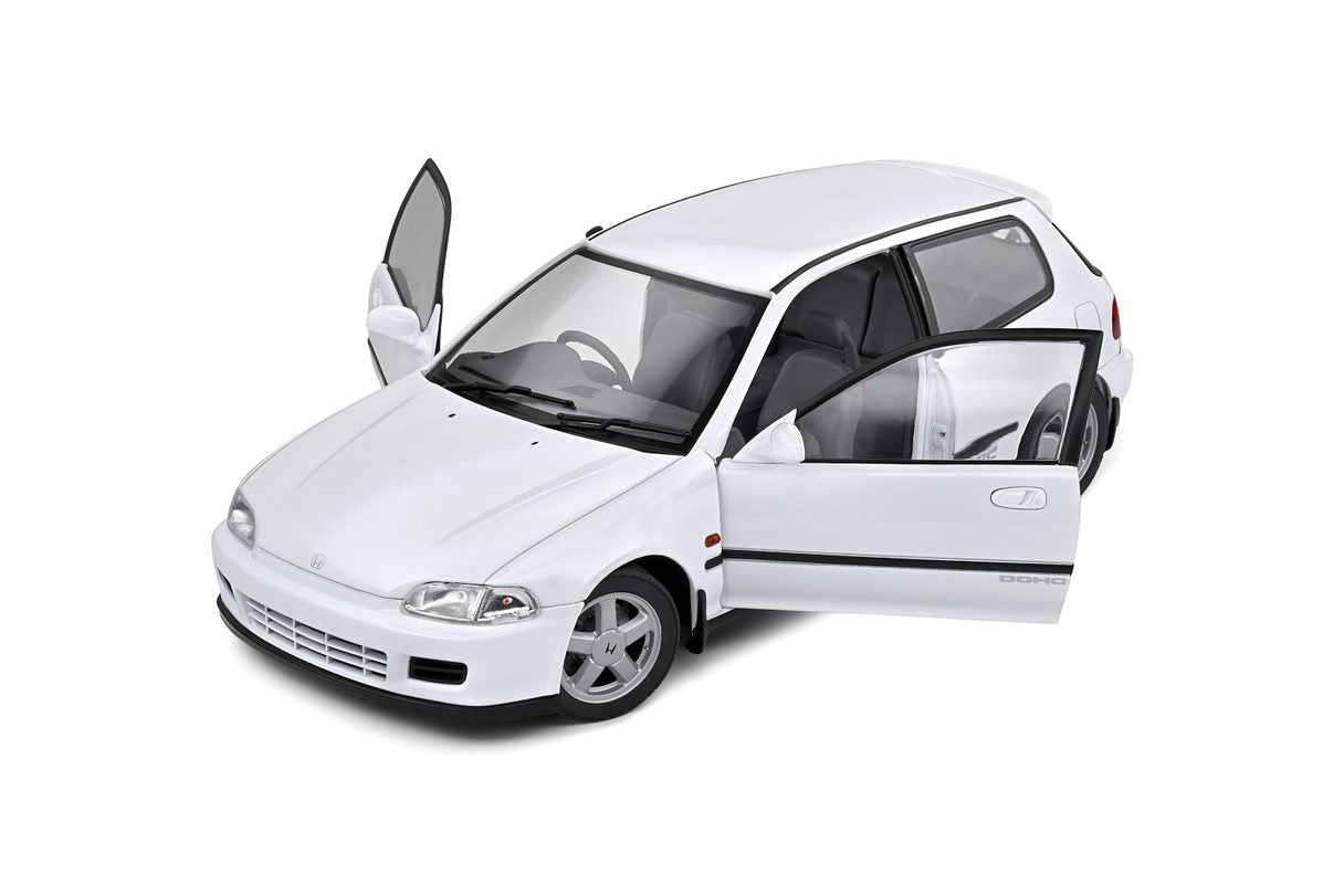 SOLIDO 1:18 Scale Diecast Model Car - 1991 Honda Civic EG6 in Frost White - 1810401